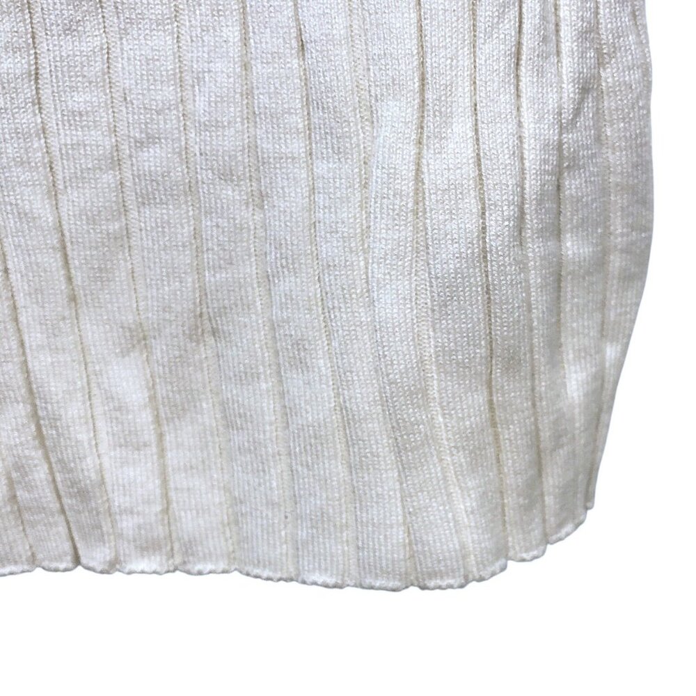 Divided Solid White Ribbed Square Neck Sleeveless… - image 4
